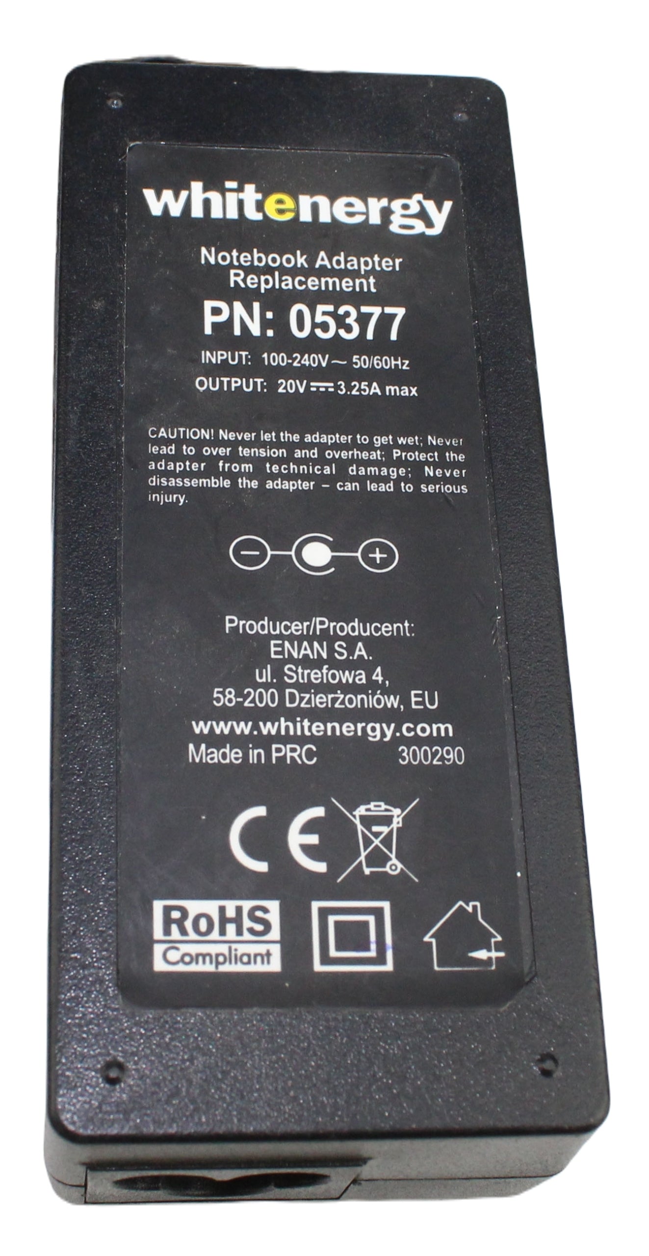 zasilacz WHITE ENERGY 05377 20V 3.25A 5.5mm