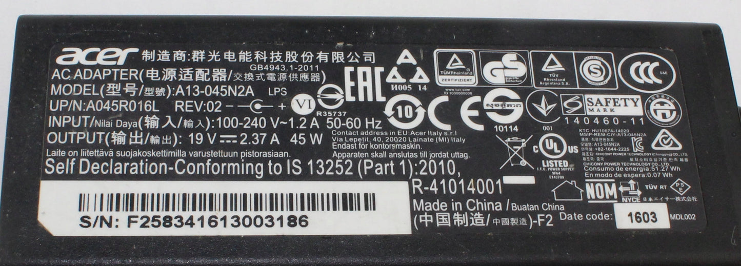 Zasilacz ACER A13-045N2A 19V 2.37A 3mm
