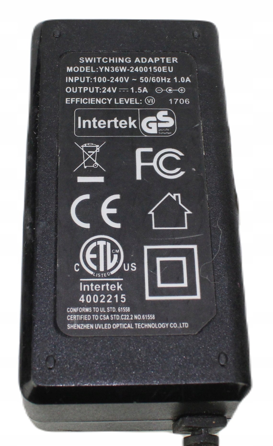 Zasilacz INTERTEK YN36W-2400150EU 24V 1.5A 5.5mm