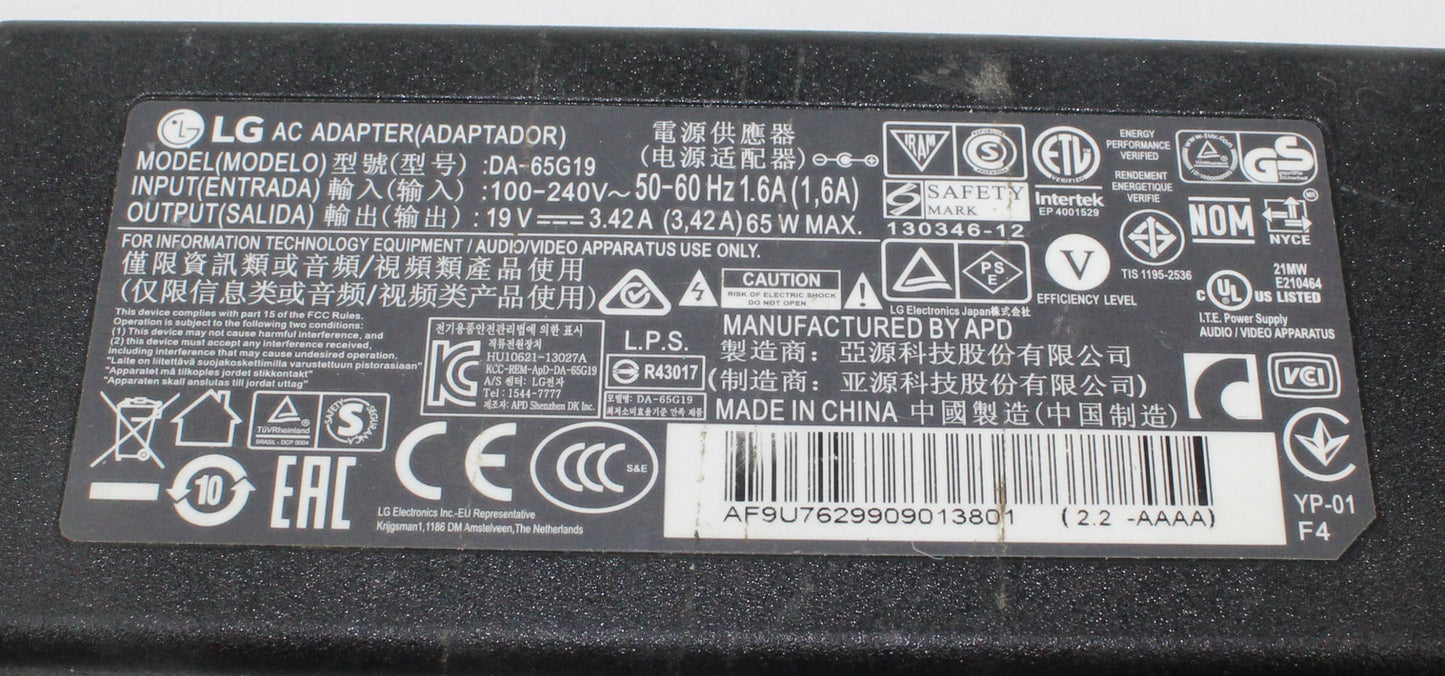 Zasilacz LG DA-65F19 3.42A 19V 6mm