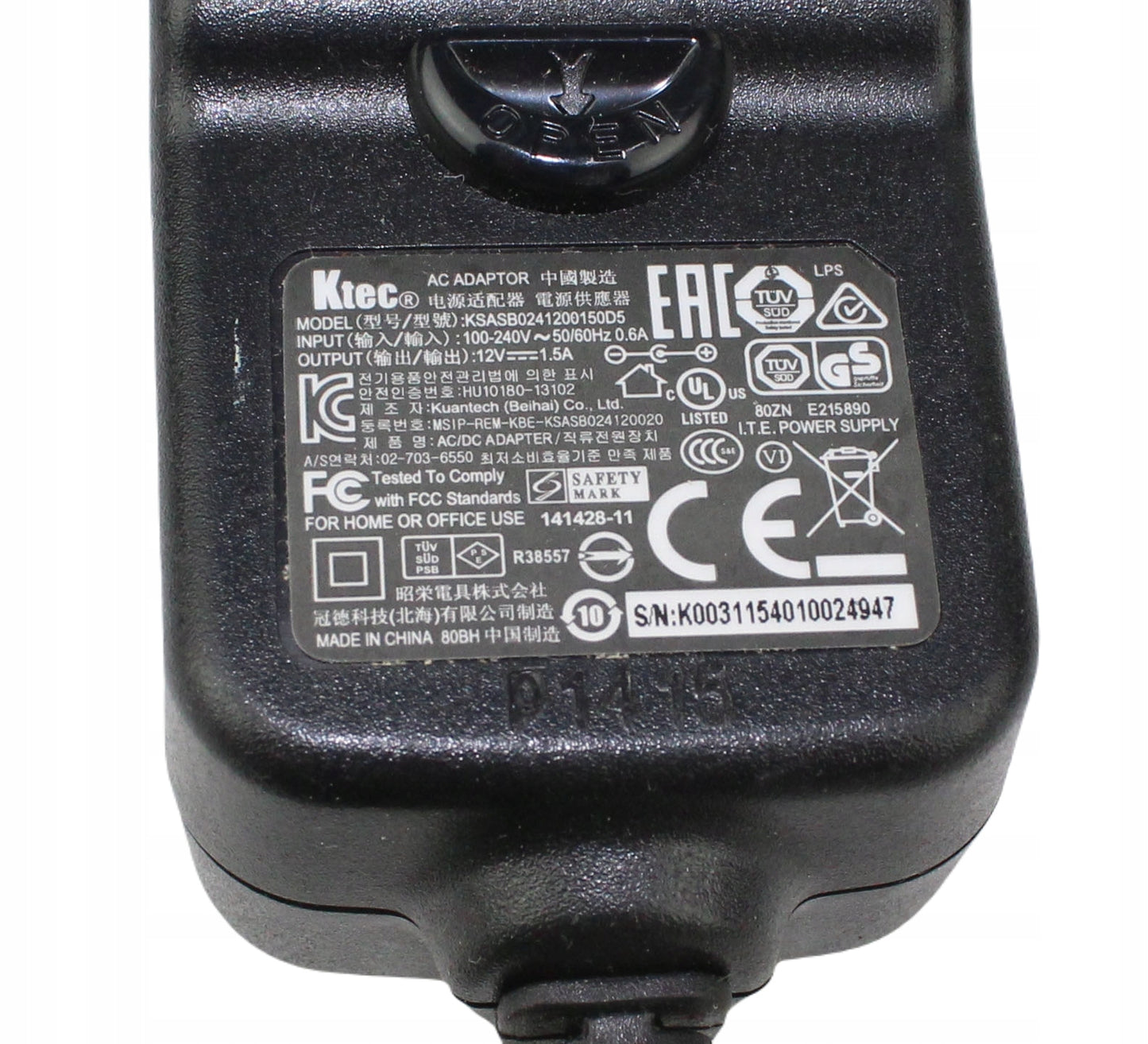 zasilacz KTEC KSASB024120015D5 12V 1.5A 5.5mm