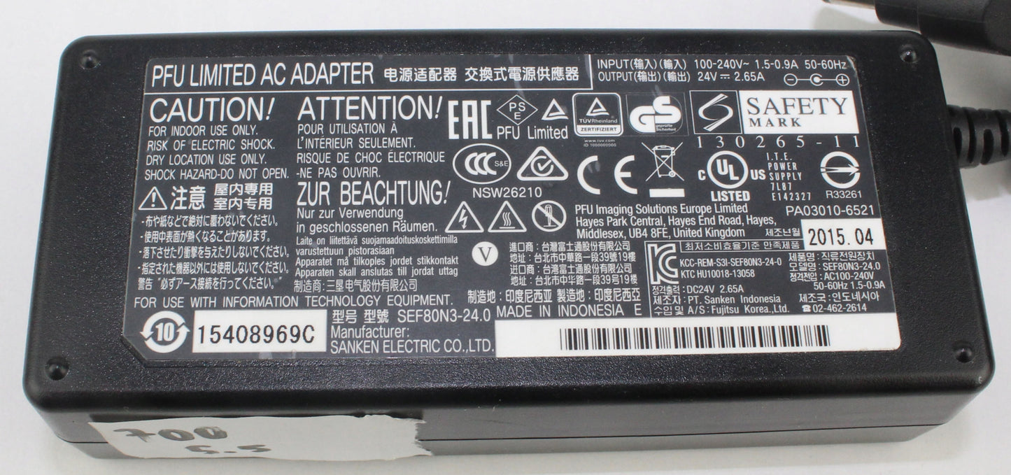 Fujitsu SANKEN Scanners PA03010-6521 24V 2.65A