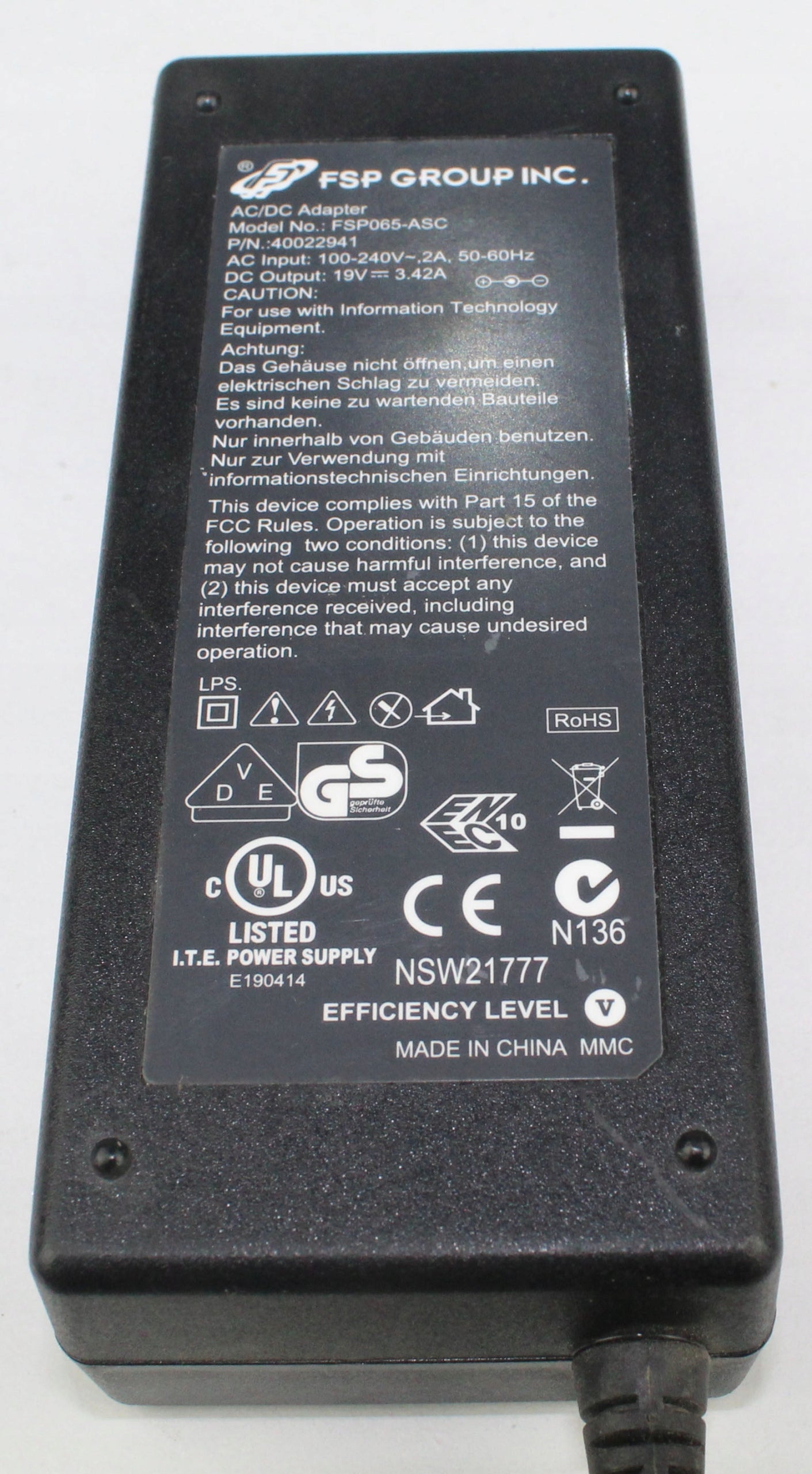 Zasilacz FSP FSP065-ASC 19V 3.42A 5.5mm / 3mm