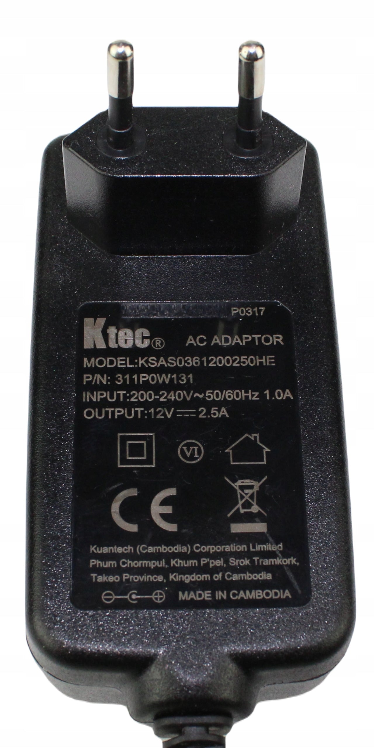 zasilacz KTEC KSAS0361200250HE 12V 2.5A 5.5mm