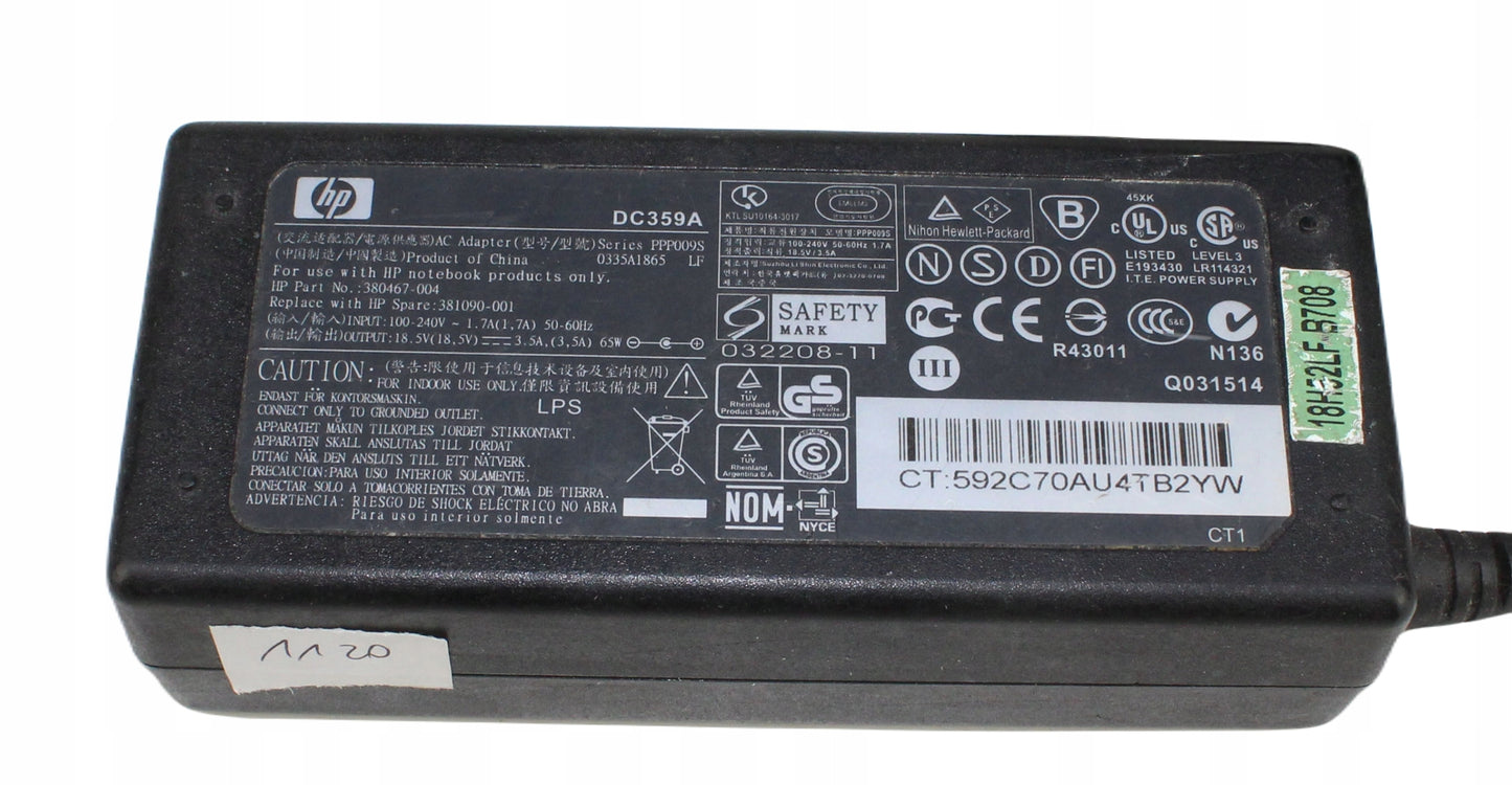 Zasilacz HP 380467-004 18.5V 3.5A 5mm