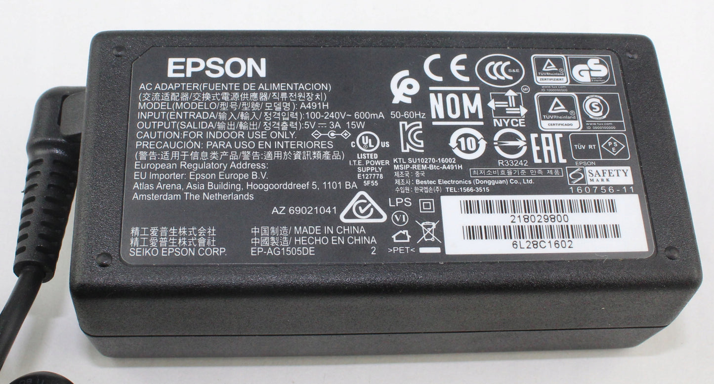 Zasilacz EPSON A491H 5V 3A 5.5mm / 3mm