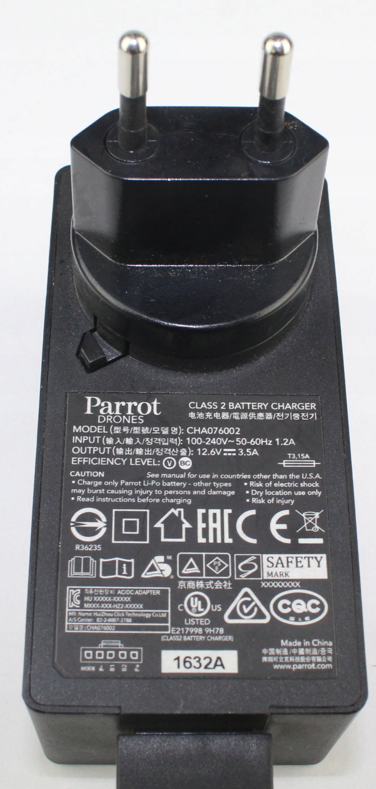 Zasilacz PARROT CHA076002 12.6V 3.5A 3.5mm