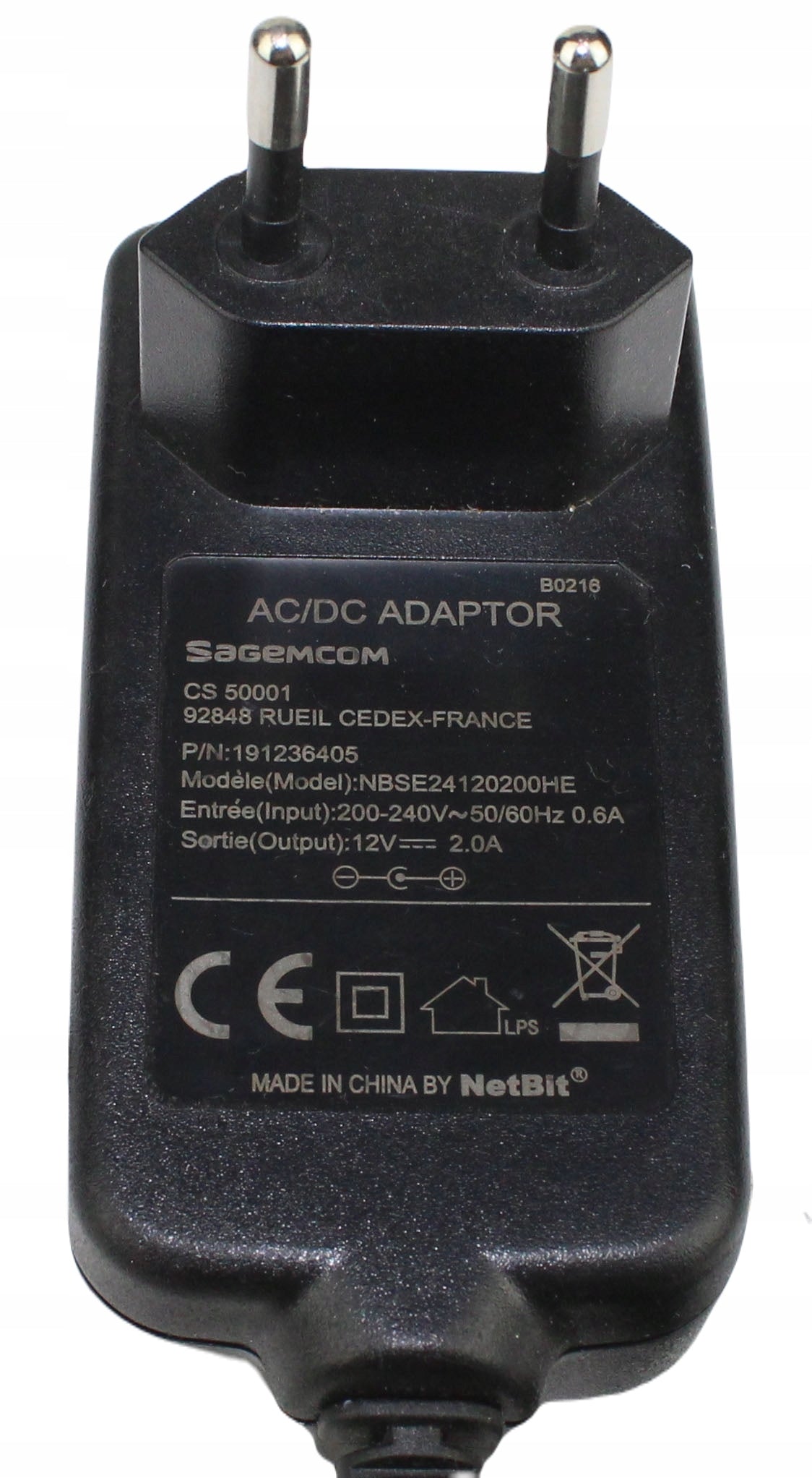 Zasilacz SAGEMCOM NBSE24120200HE 12V 2A 5.5mm