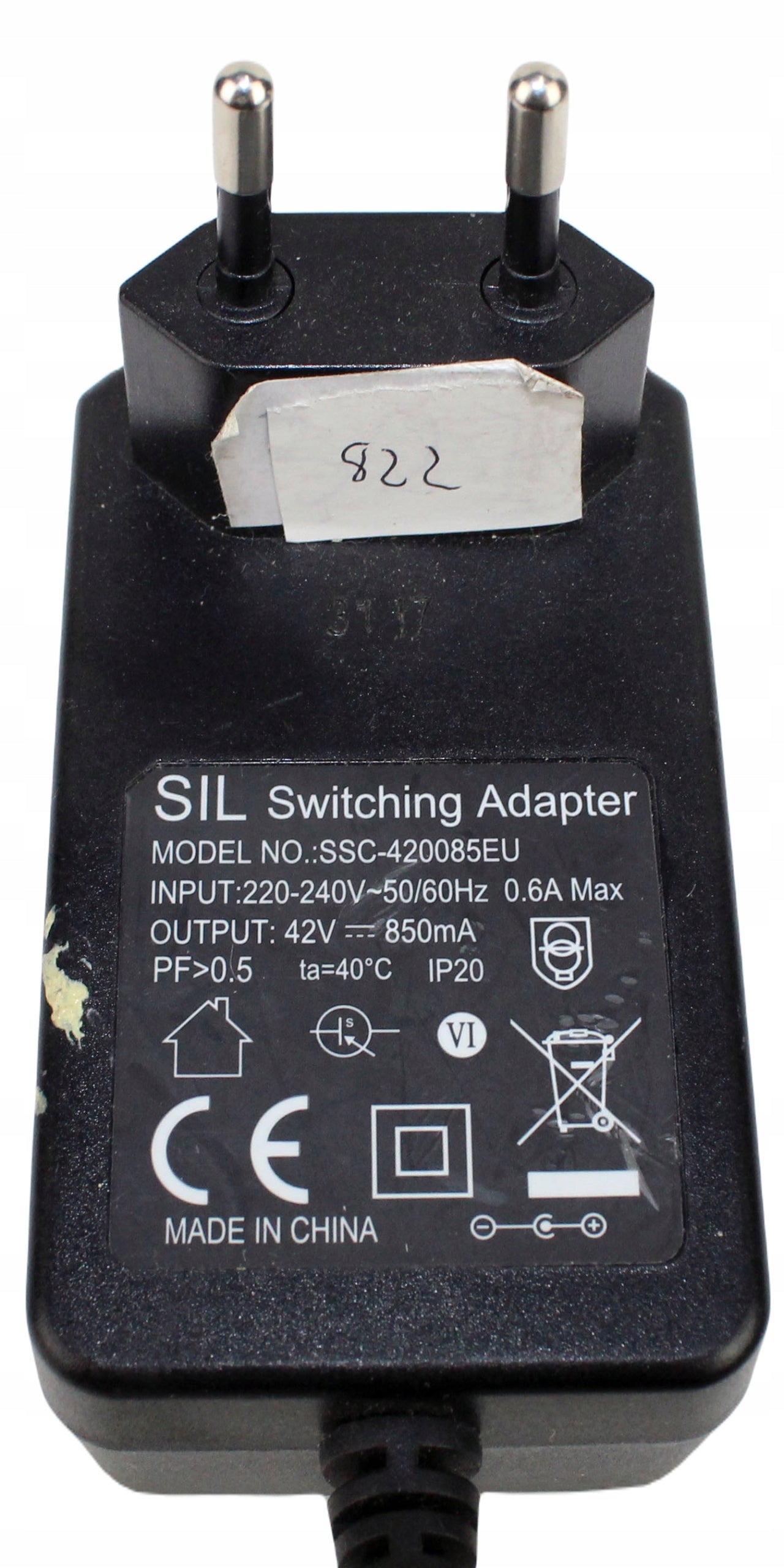 Zasilacz SIL SSC-420085EU 42V 850mA 6mm