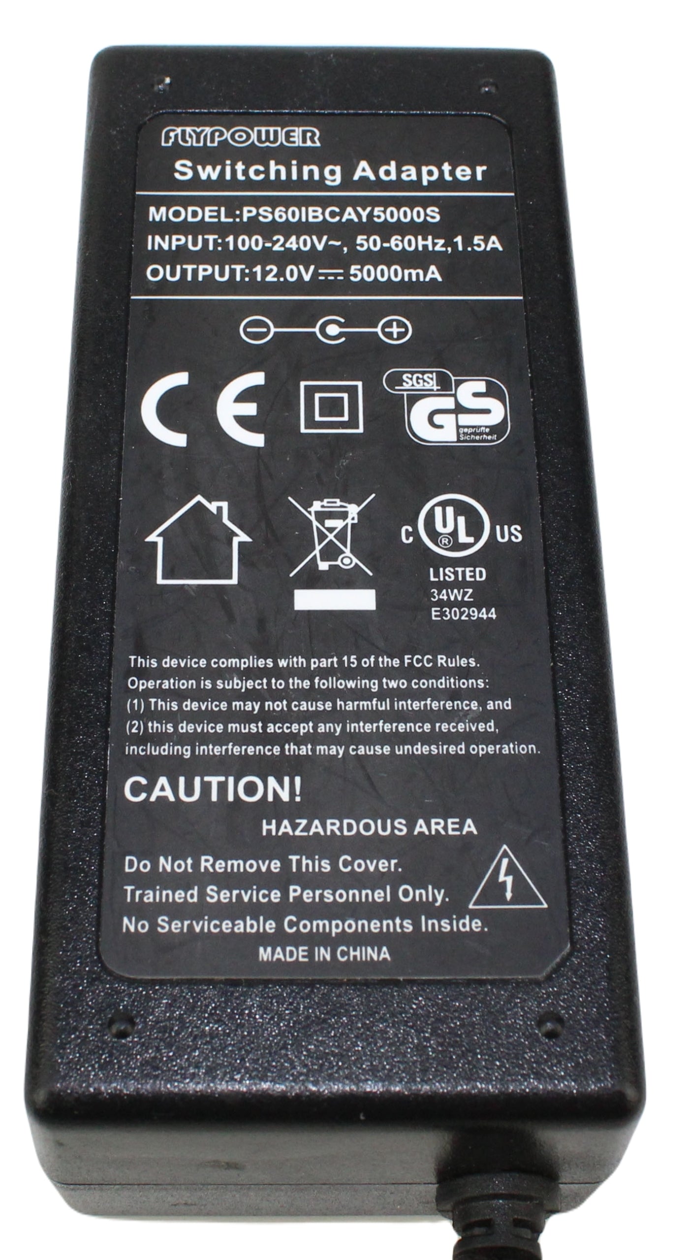 zasilacz FLYPOWER PS60IBCAY5000S 12V 5000mA 5.5mm