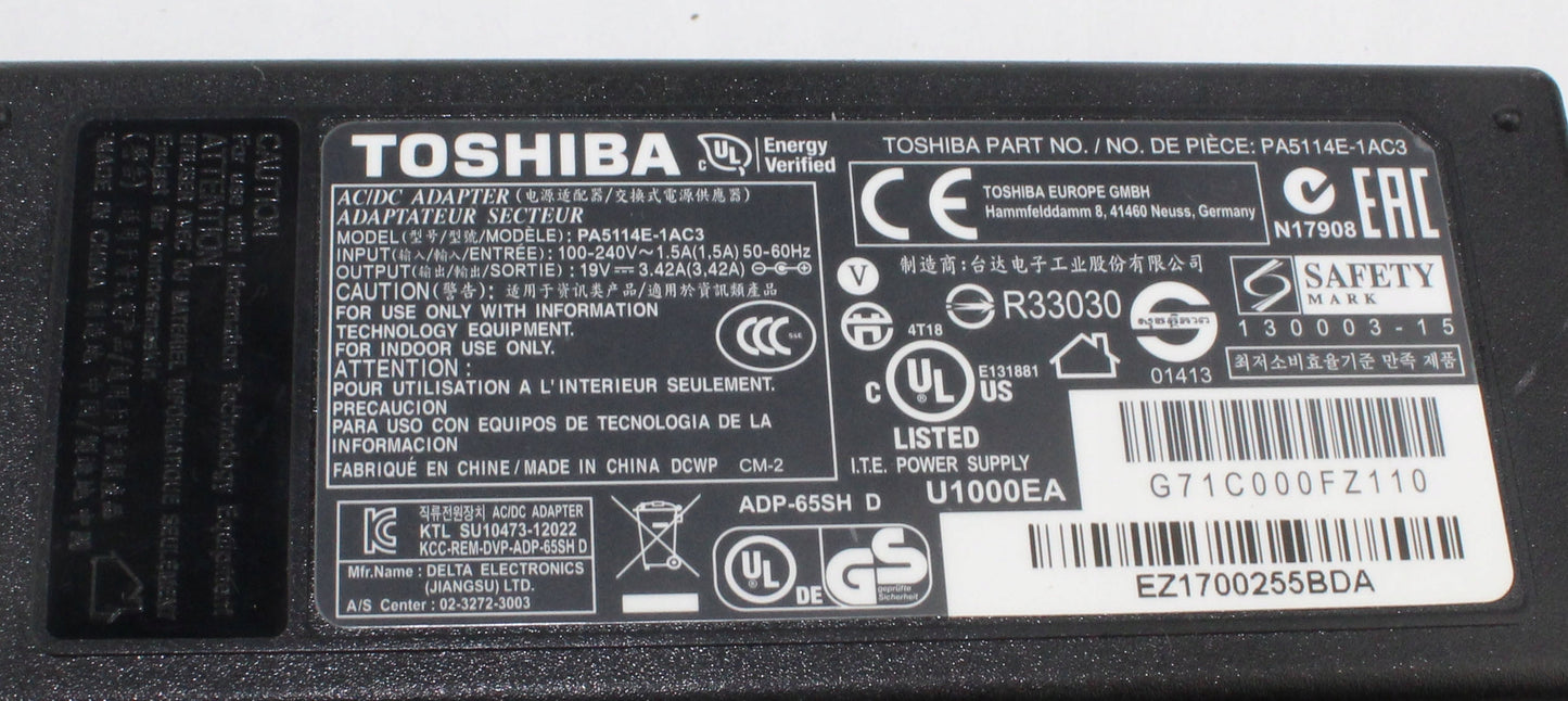 Zasilacz TOSHIBA PA5114E-1AC3 19V 3.42A 5.5mm
