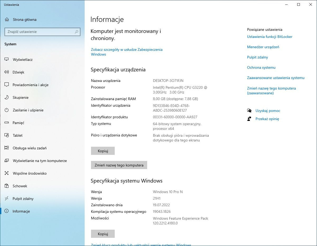 Komputer H&O 200 Outlet Intel / 8GB / HDD