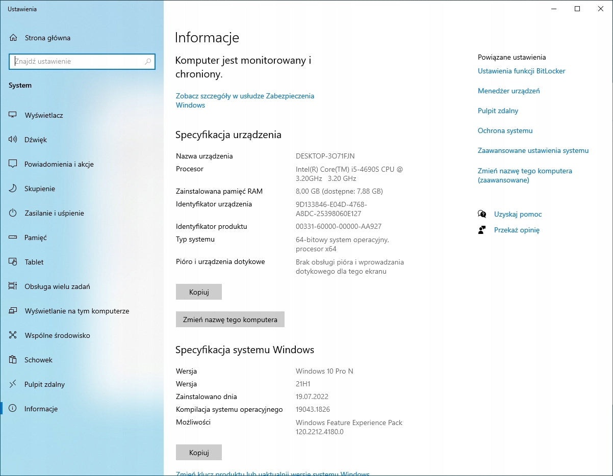Komputer H&O 100 Outlet i5 / 8GB / SSD / HDD