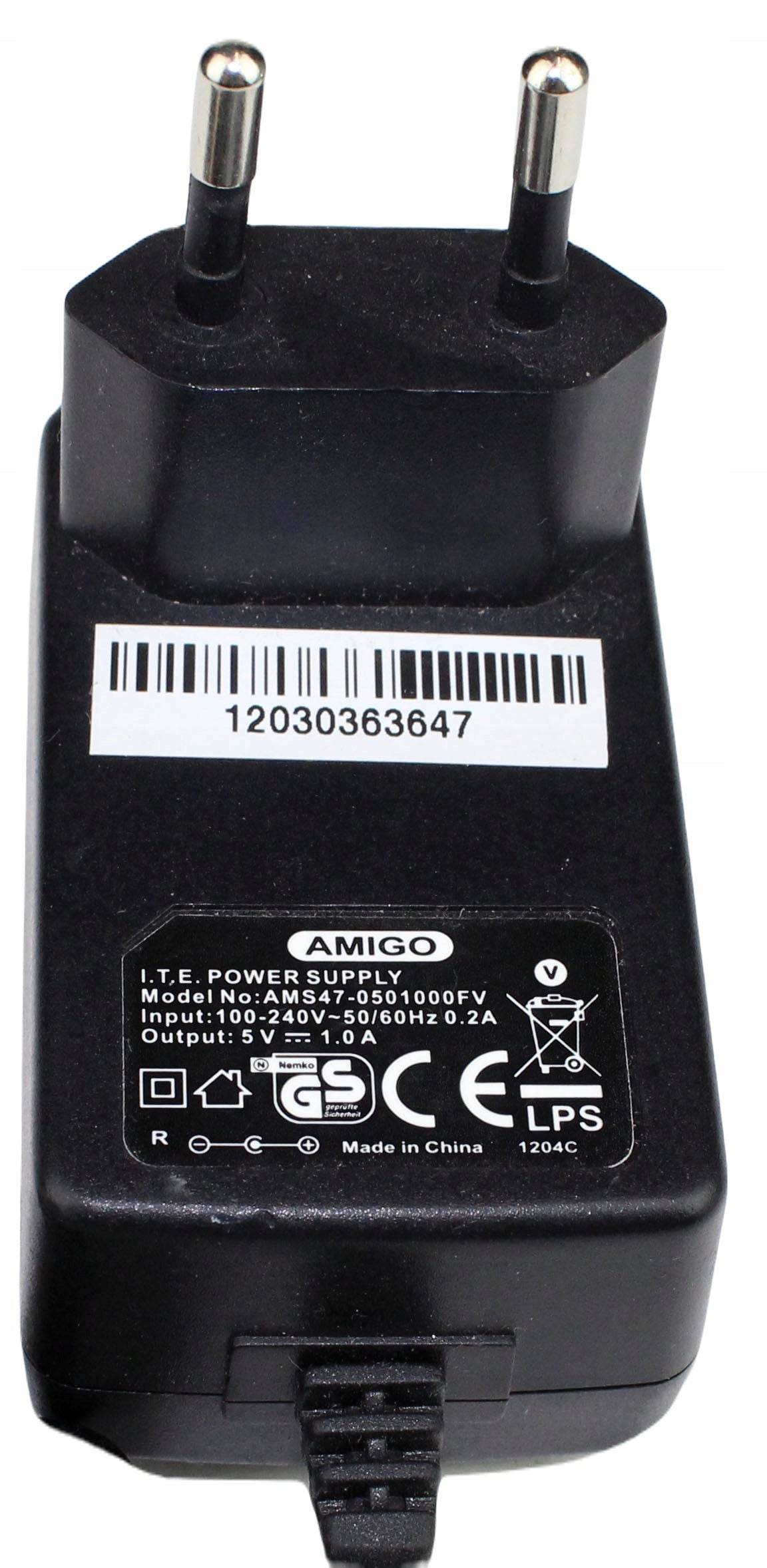 Zasilacz AMIGO AMS47-0501000FV 5V 1A 5.5mm