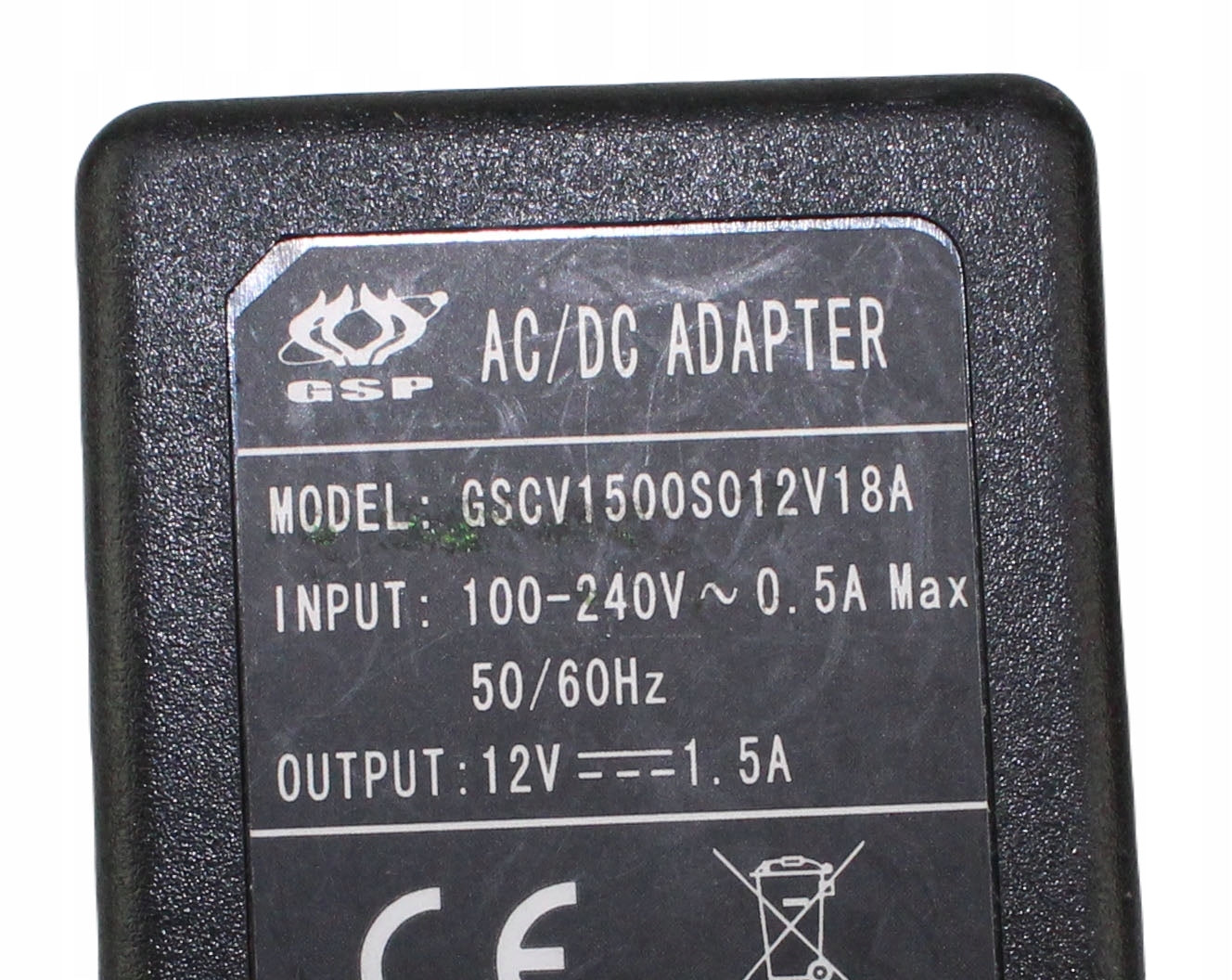 zasilacz GSP GSCV1500S012V18A 12V 1.5A 5.5mm
