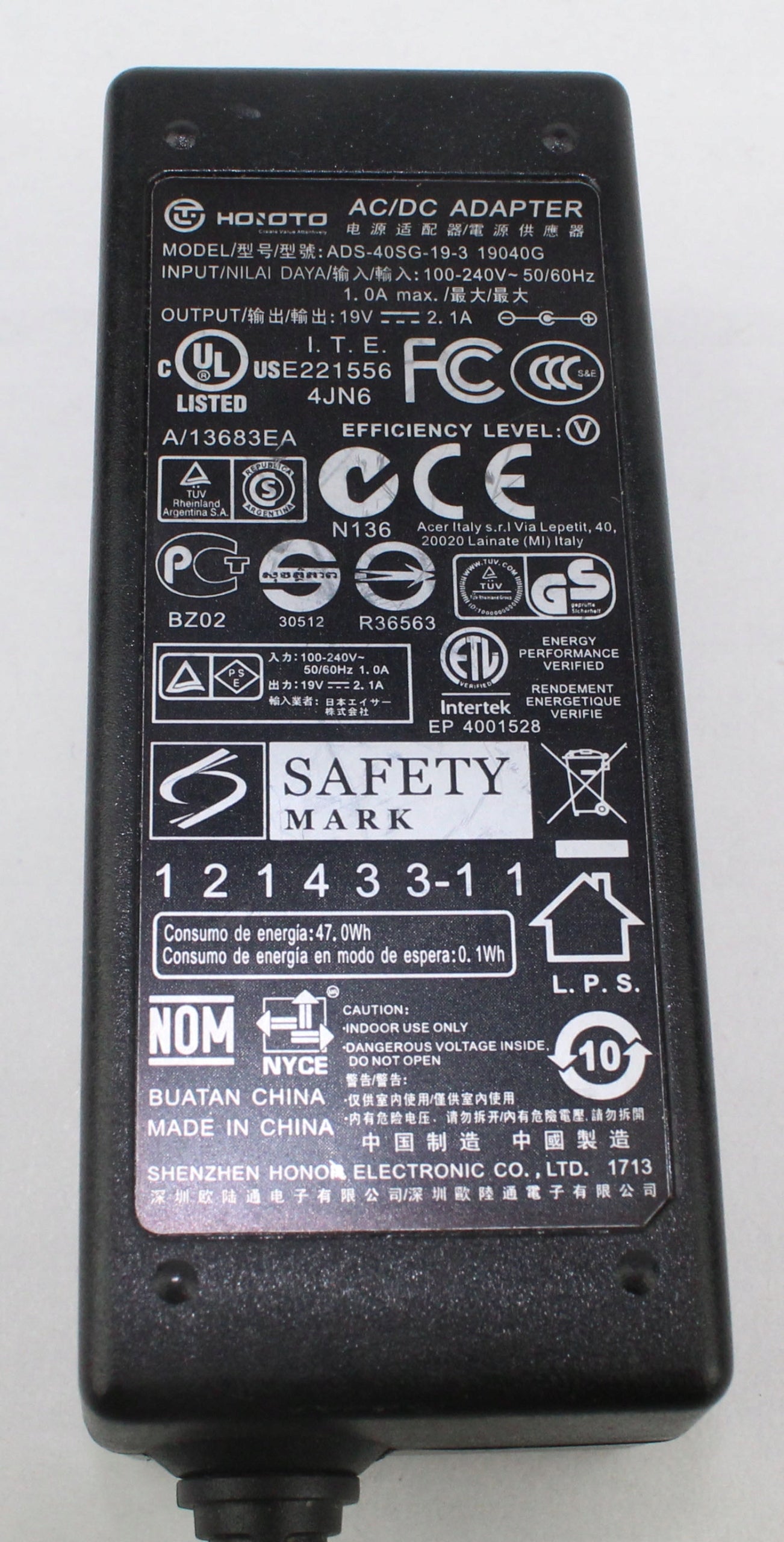 Zasilacz HOIOTO ADS-40SG-19-3 19040G 19V 2.1A