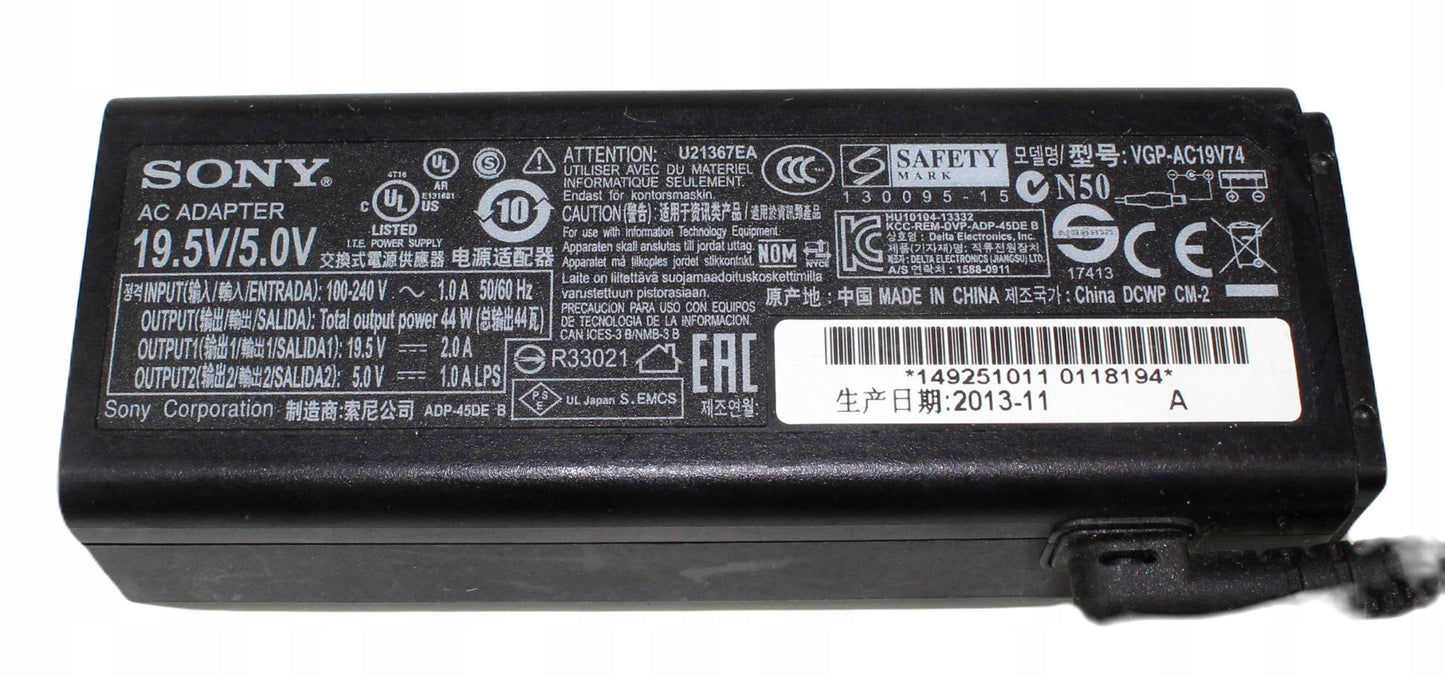 Zasilacz SONY VGP-AC19V74 19.5V 5V 2A 1A