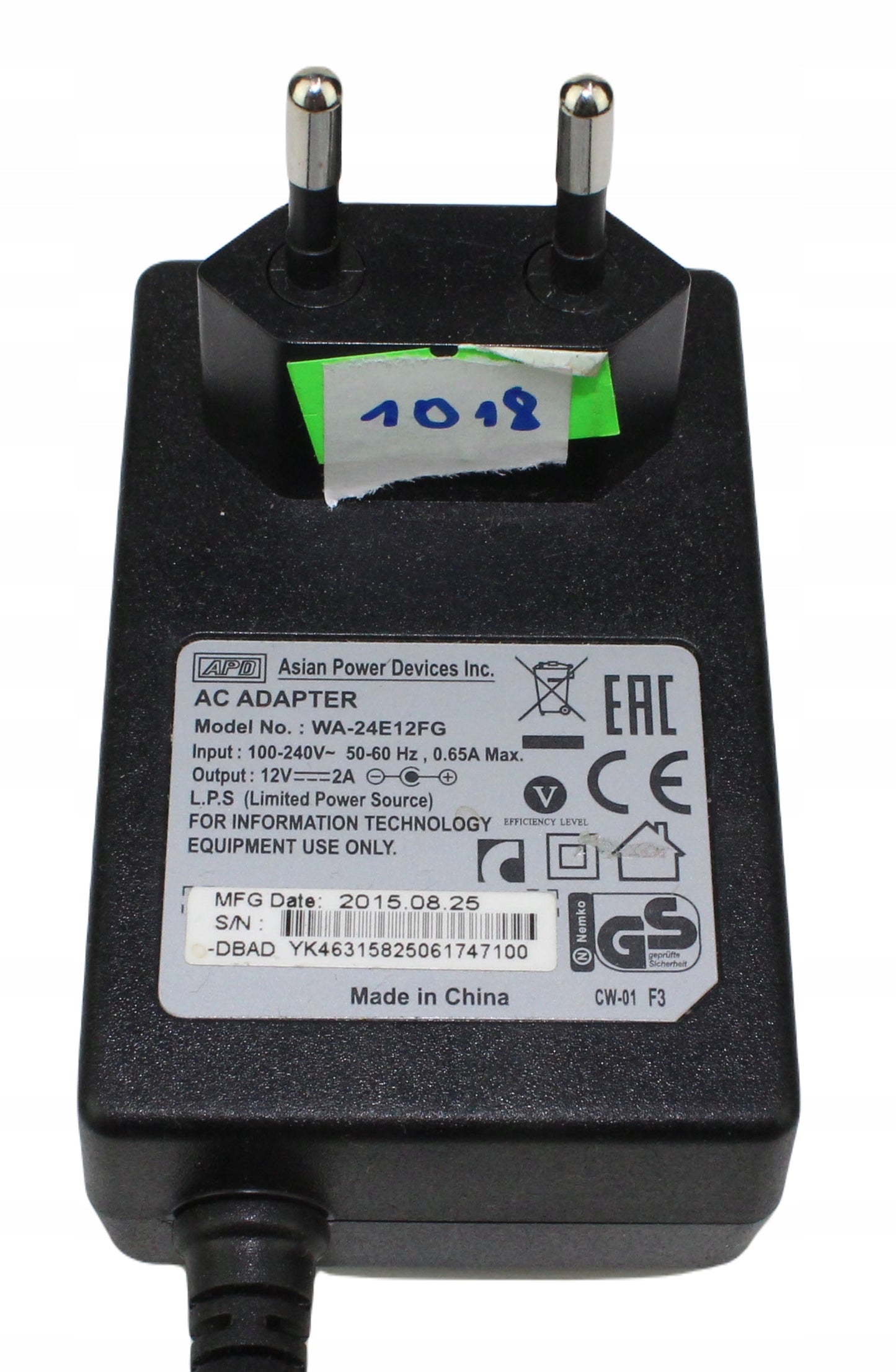 zasilacz APD WA-24E12FG 12V 2A 5.5mm