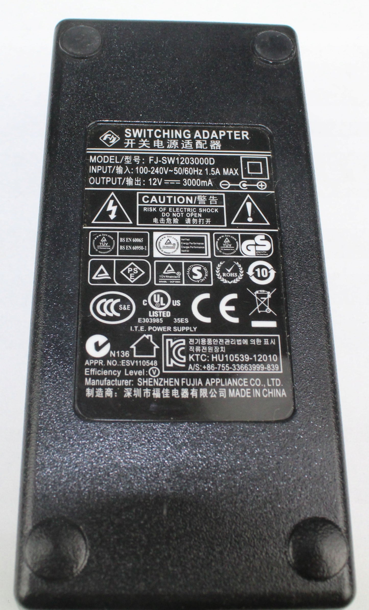 Zasilacz FJ-SW1203000D 12V 3000mA 5.5mm