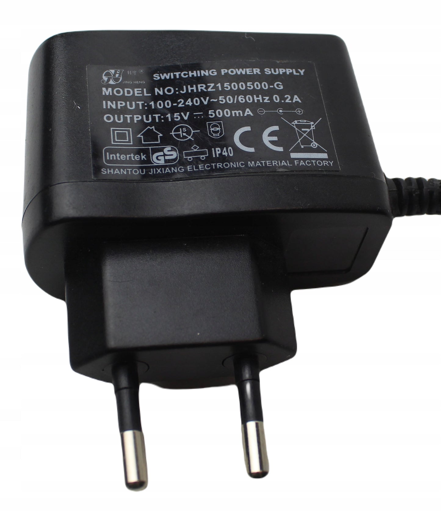 Zasilacz JING HENG JHRZ1500500-G 15V 500mA 5.5mm
