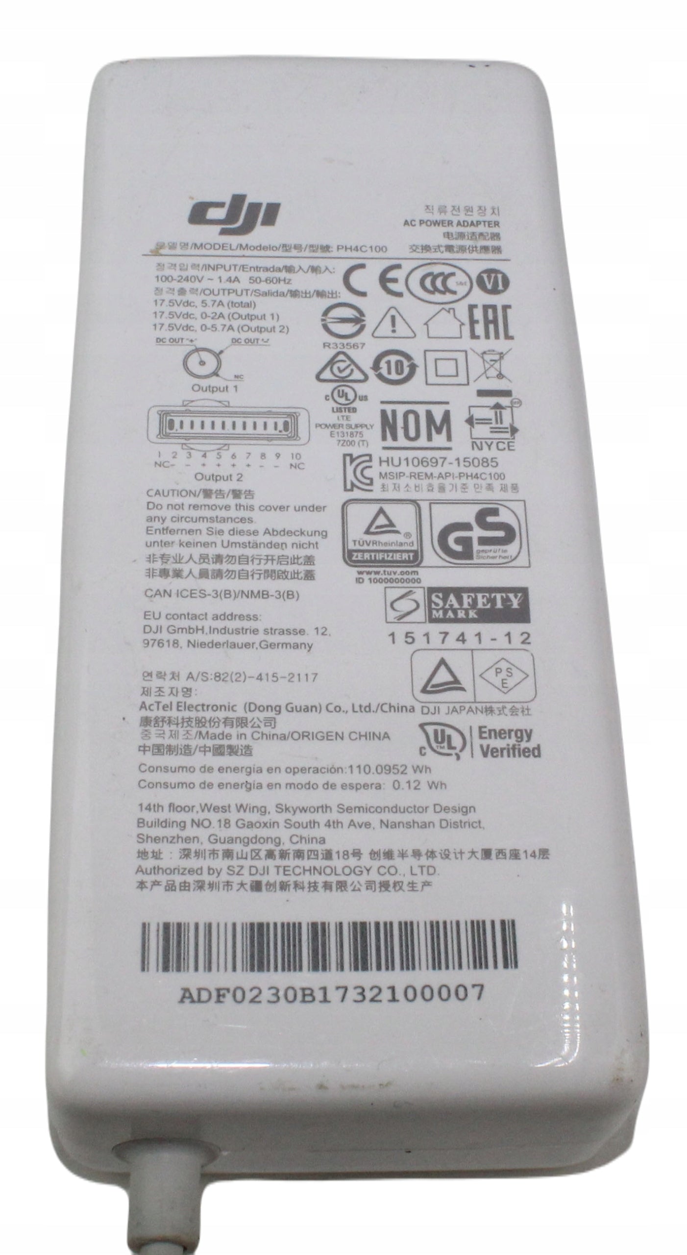 zasilacz DJI PH4C100 17.5V 5.7A