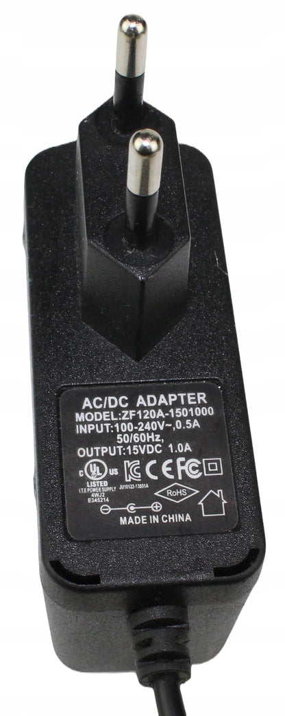 Zasilacz ZF120A-1501000 15VDC 1A 5.5mm