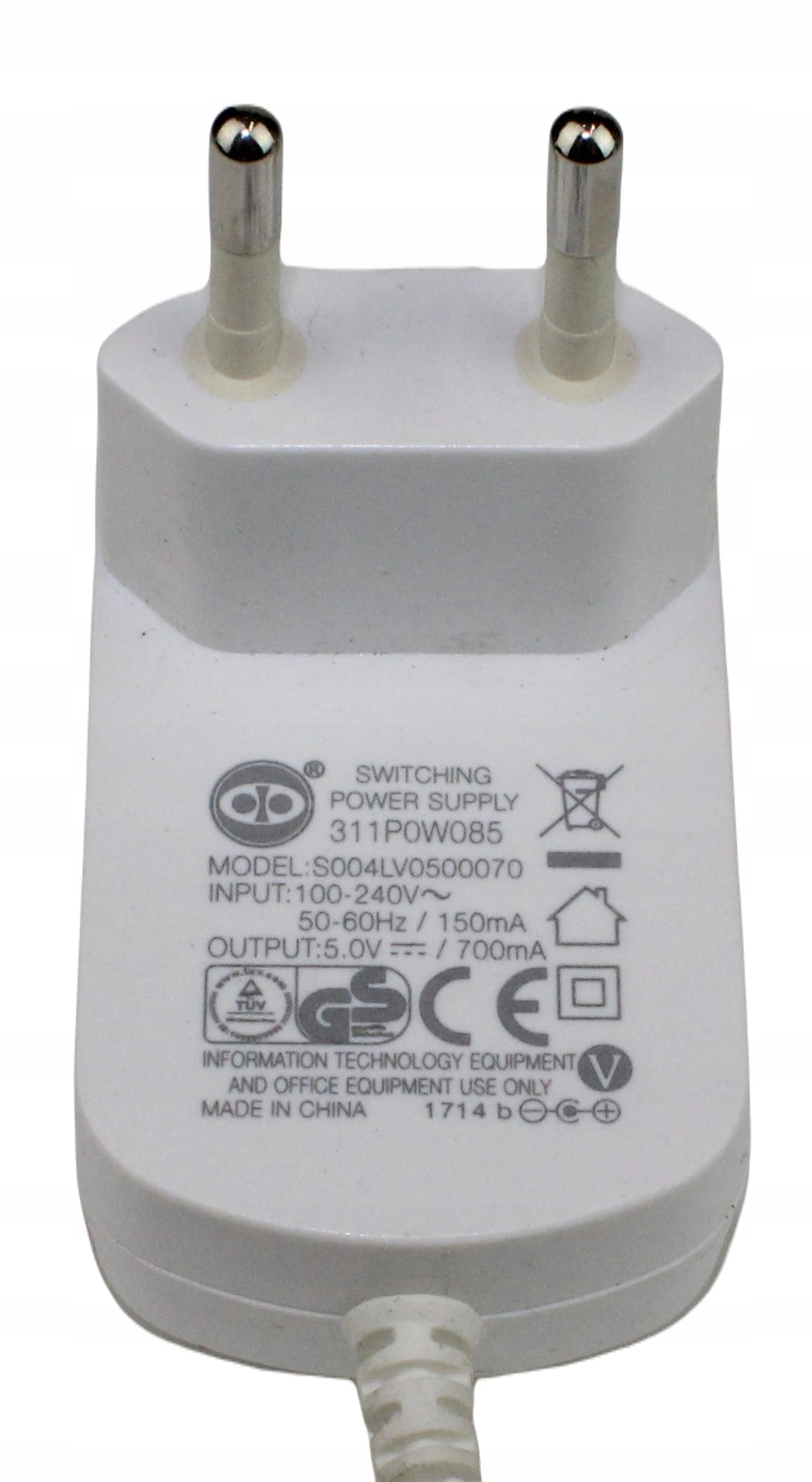 Zasilacz S004LV0500070 5V 700mA 4mm