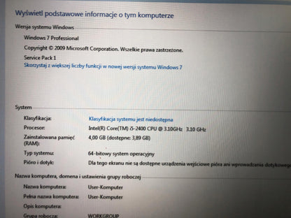 Komputer Stacjonarny HP 8200/i5-2400/4GB/HDD/W7