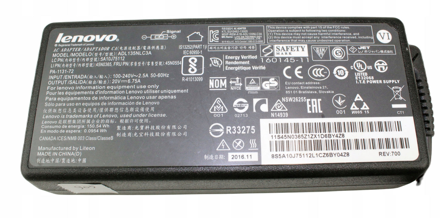 zasilacz LENOVO ADL135NLC3A 20V 6.75A