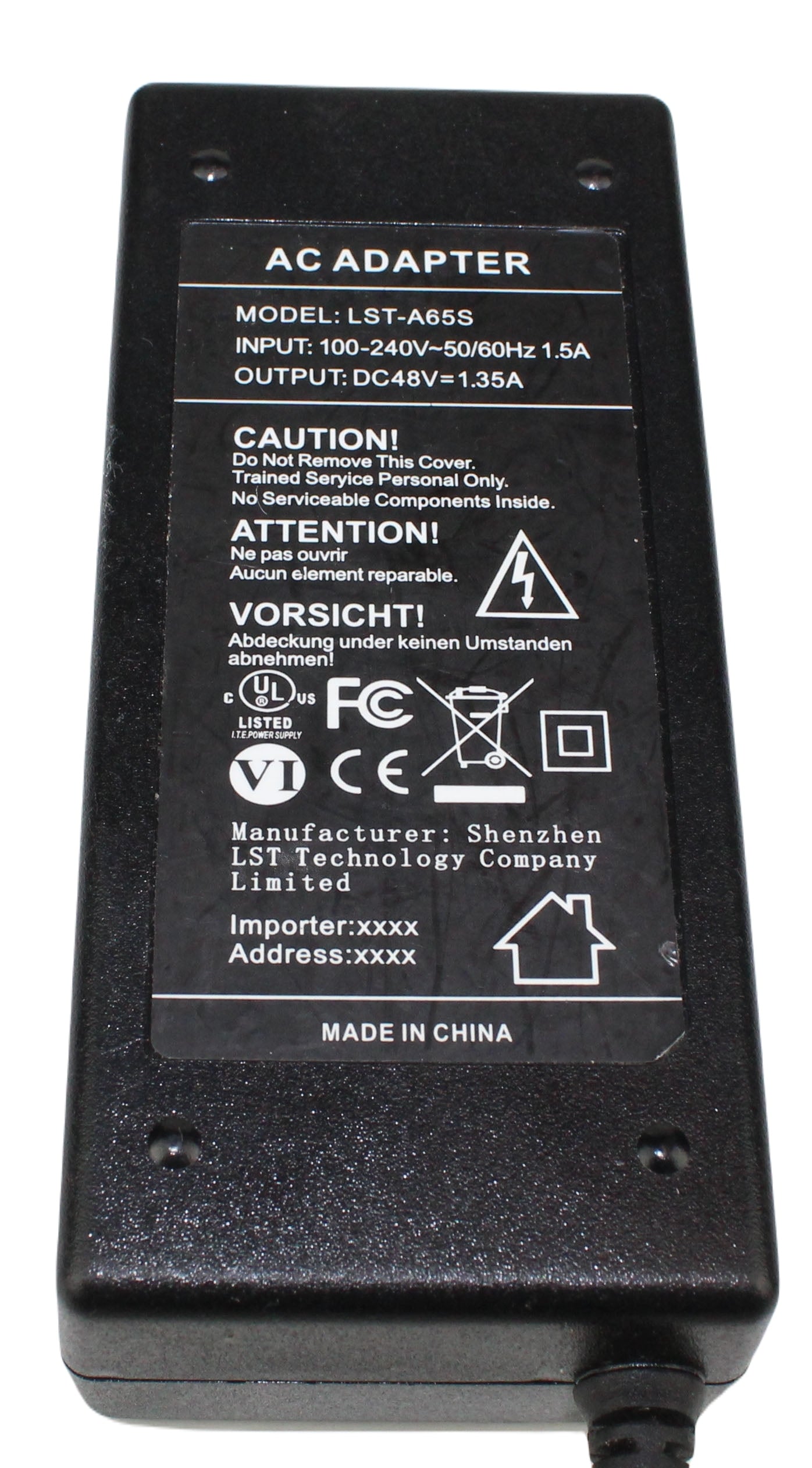 Zasilacz LST-A65S 48V 1.35A 5.5mm