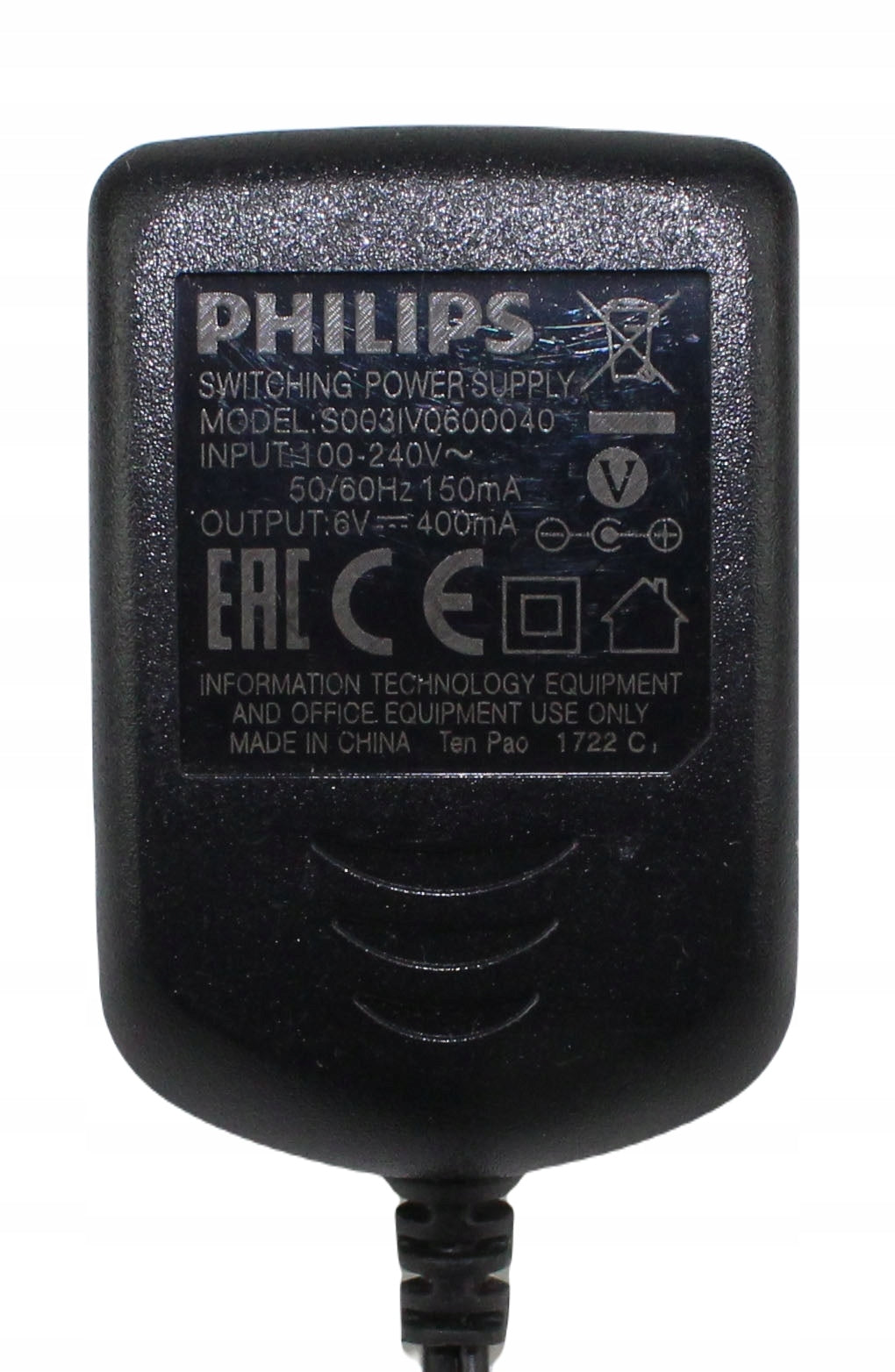 Zasilacz PHILIPS S003IV0600040 6V 400mA 3.5mm