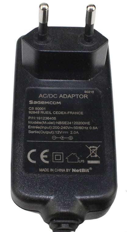 Zasilacz SAGEMCOM NBSE24120200HE 12V 2A 5.5mm
