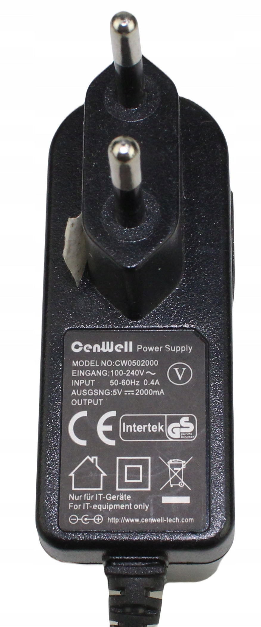 Zasilacz INTERTEK CW0502000 5V 2000mA 3.5mm
