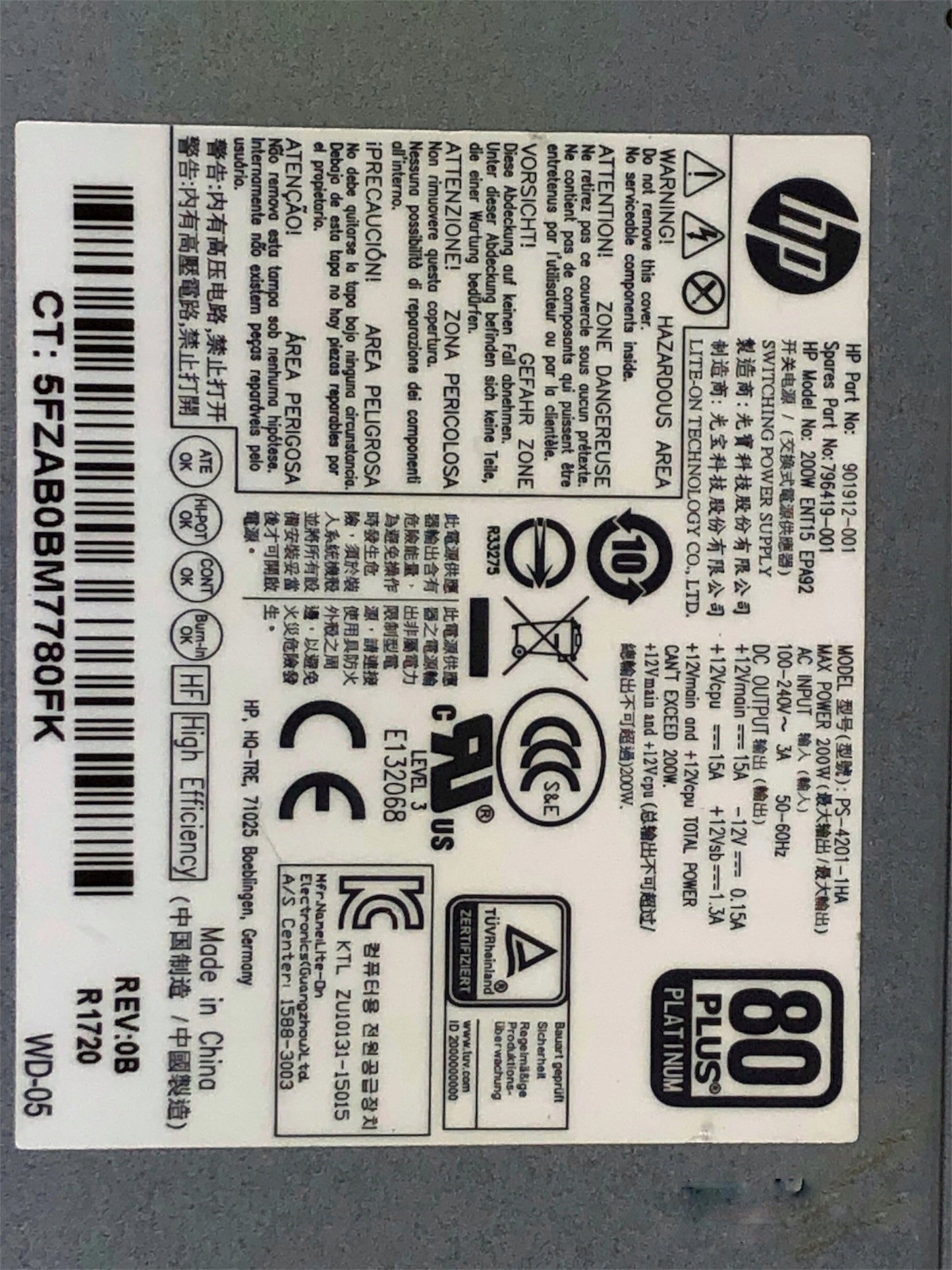 Zasilacz HP PS-4201-1HA 200 W