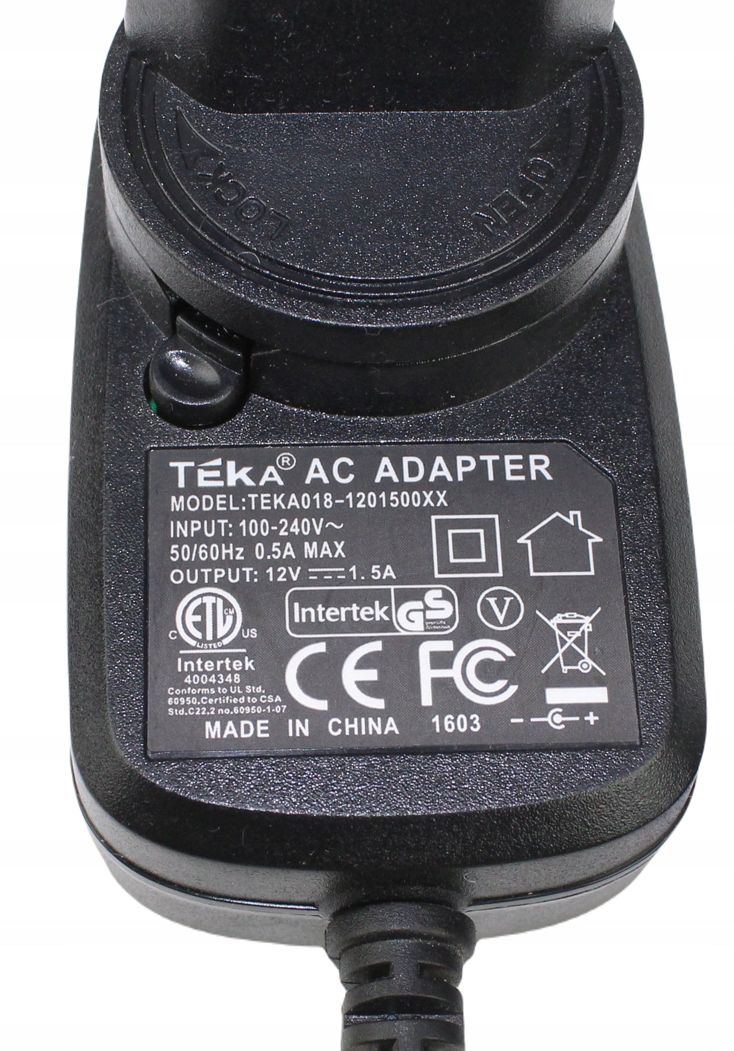 Zasilacz TEKA TEKA018-1201500XX 12V 1.5A 5.5mm