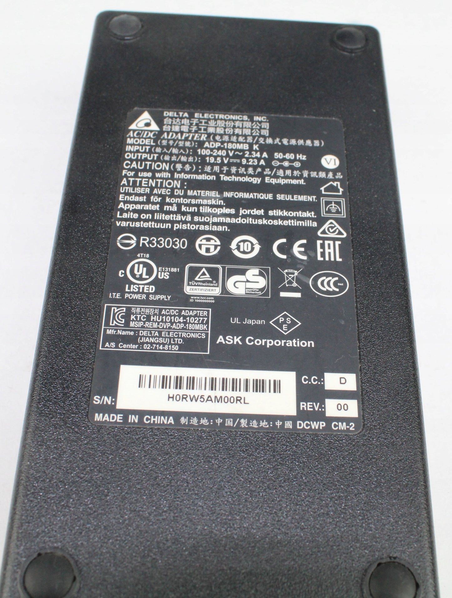 Zasilacz DELTA ELECTRONICS ADP-180MB K 19.5V 9.23A
