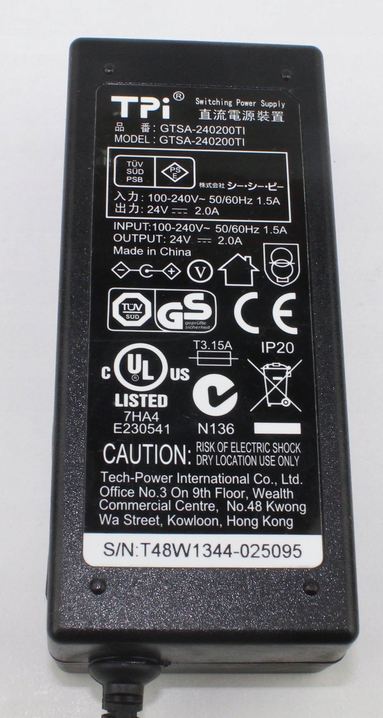 Zasilacz GTSA-240200TI 24V 2A 5.5x2.1mm