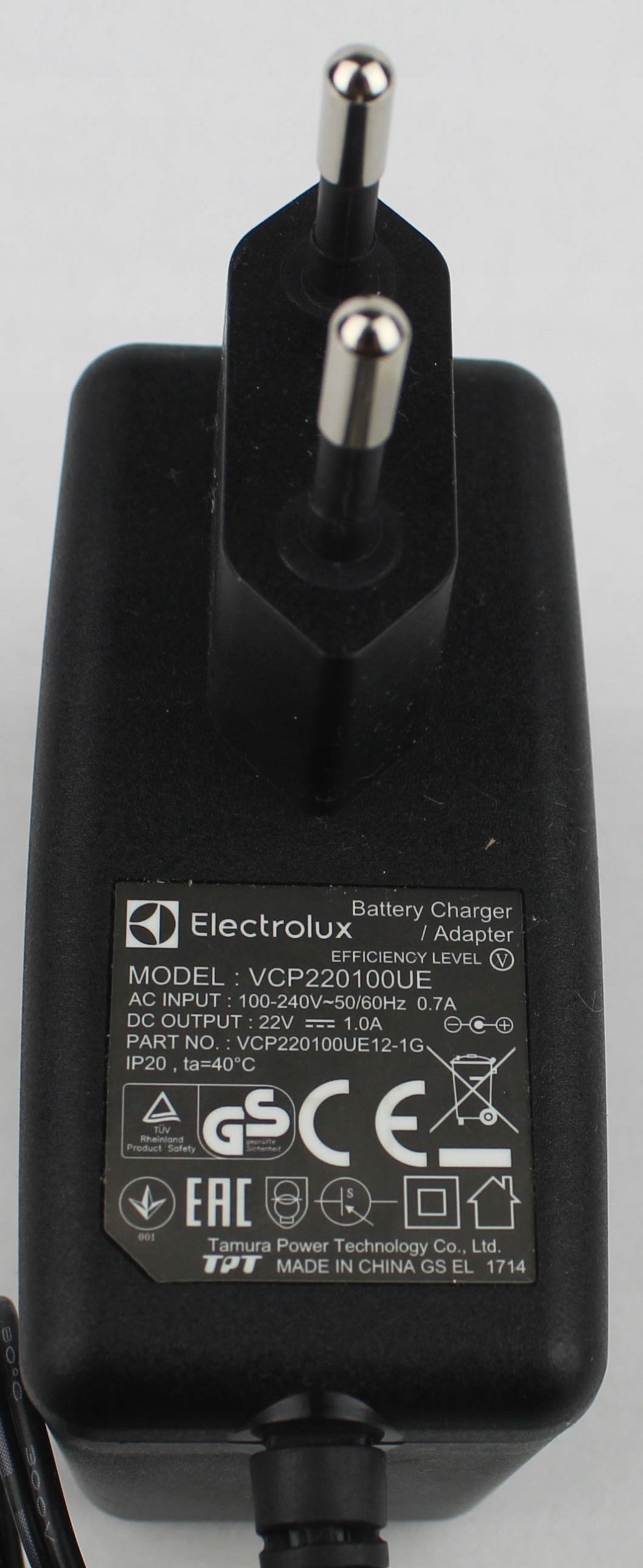 Zasilacz ELECTROLUX VCP220100UE 22V 1A 5.5mm