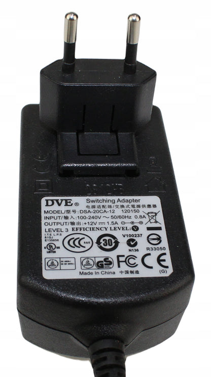 zasilacz DVE DSA-20CA-12 1.5A 12V 5.5mm