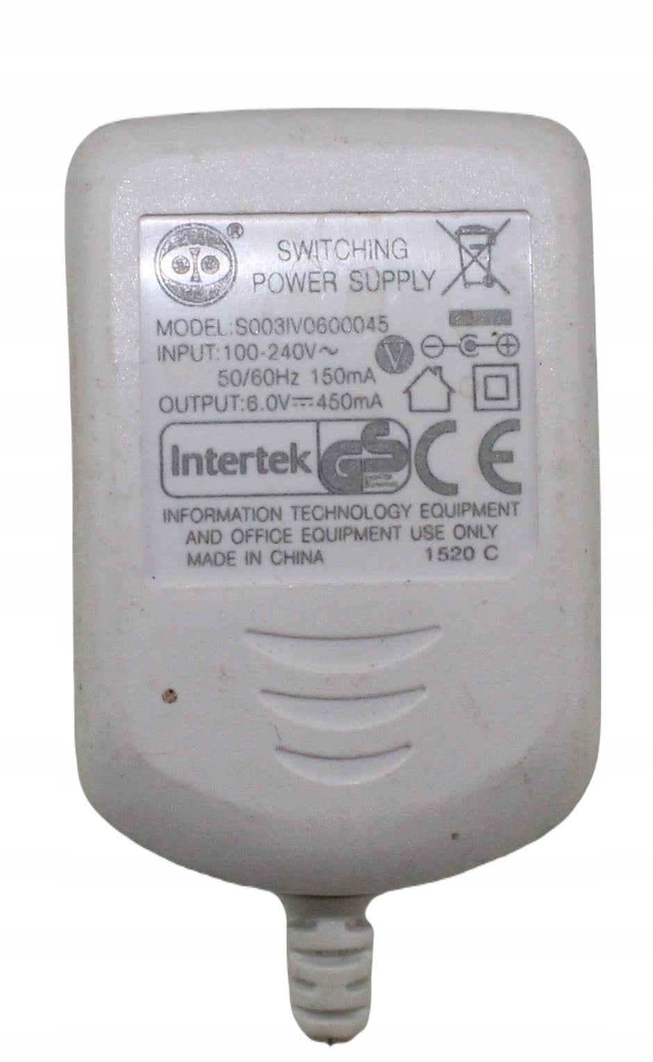 Zasilacz S003IV0600045 6V 450mA 5.5mm