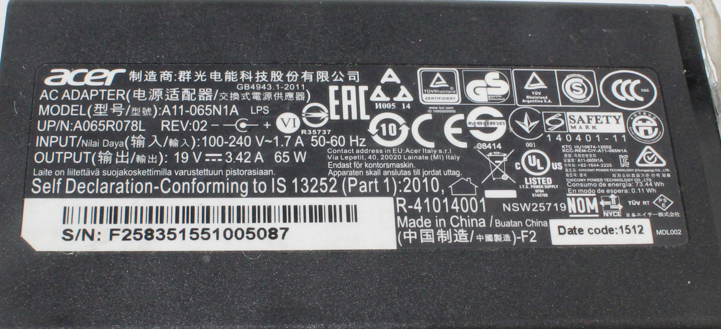 Zasilacz ACER A11-065N1A 19V 3.42A 5.5mm