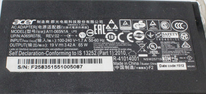 Zasilacz ACER A11-065N1A 19V 3.42A 5.5mm