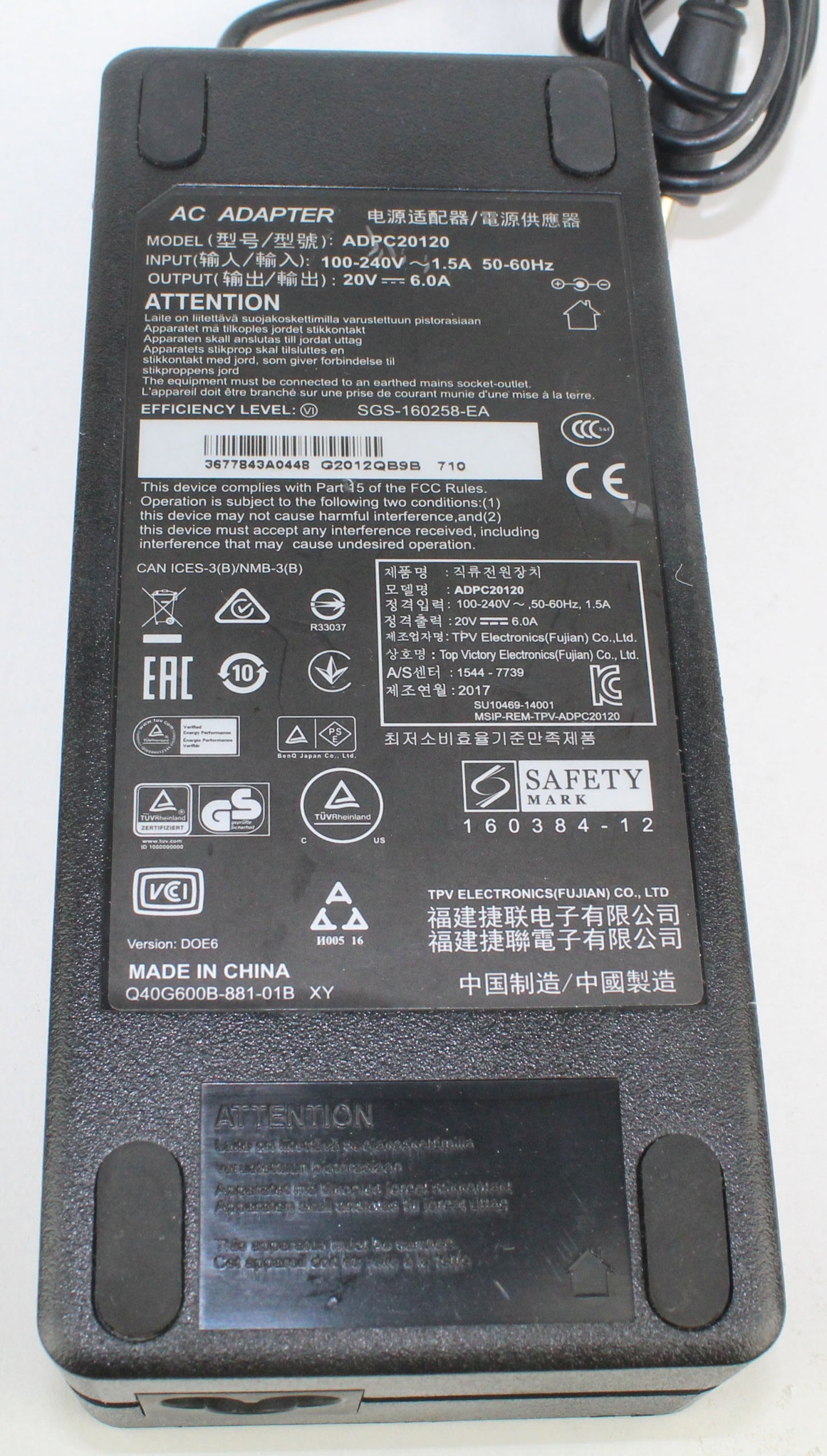 Zasilacz AC Adapter ADPC20120 120 W