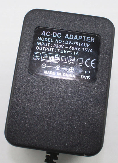 Zasilacz DVE DV-751AUP 7,5V 1A 230V 1 szt czarny