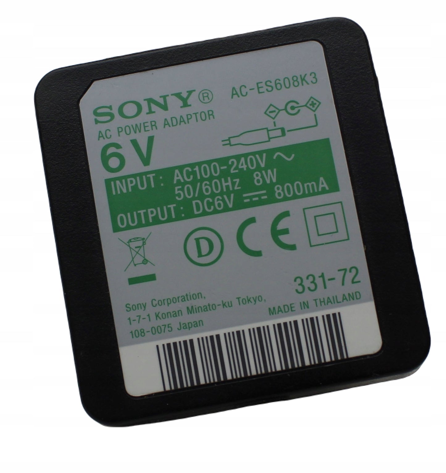 Zasilacz SONY AC-ES608K3 6V 800mA 4mm