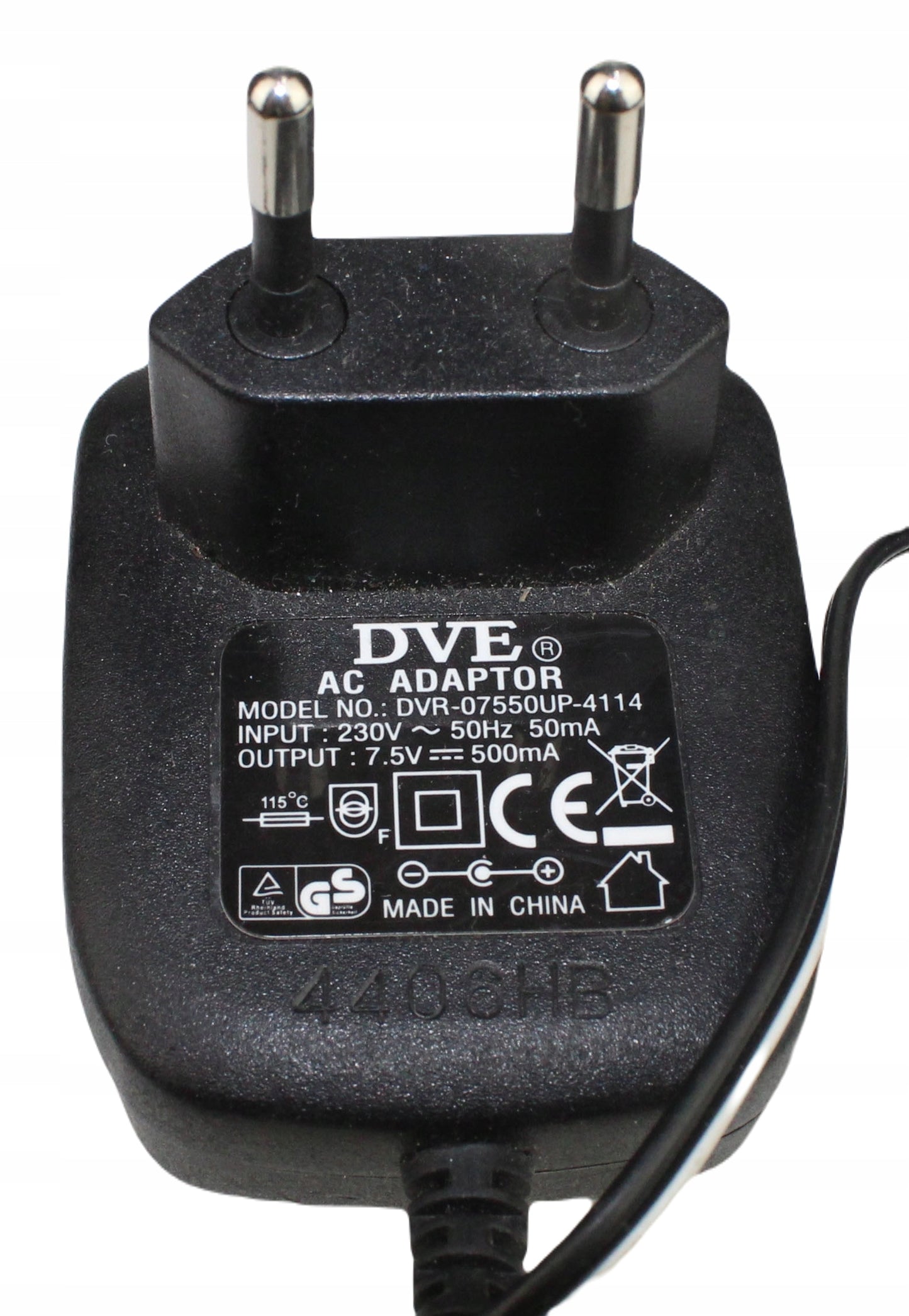 zasilacz DVE DVR-07550UP-4114 7.5V 500mA 5.5mm
