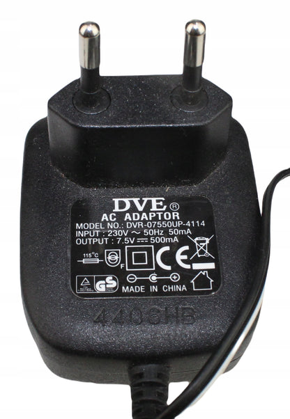 zasilacz DVE DVR-07550UP-4114 7.5V 500mA 5.5mm